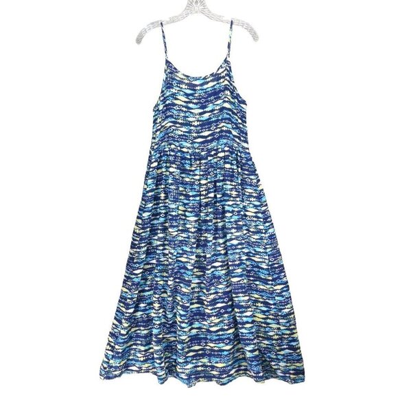 Cp Shades Womens Dress Blue Green Pullover Midi‎ Maxi Sundress Boho - Picture 2 of 8